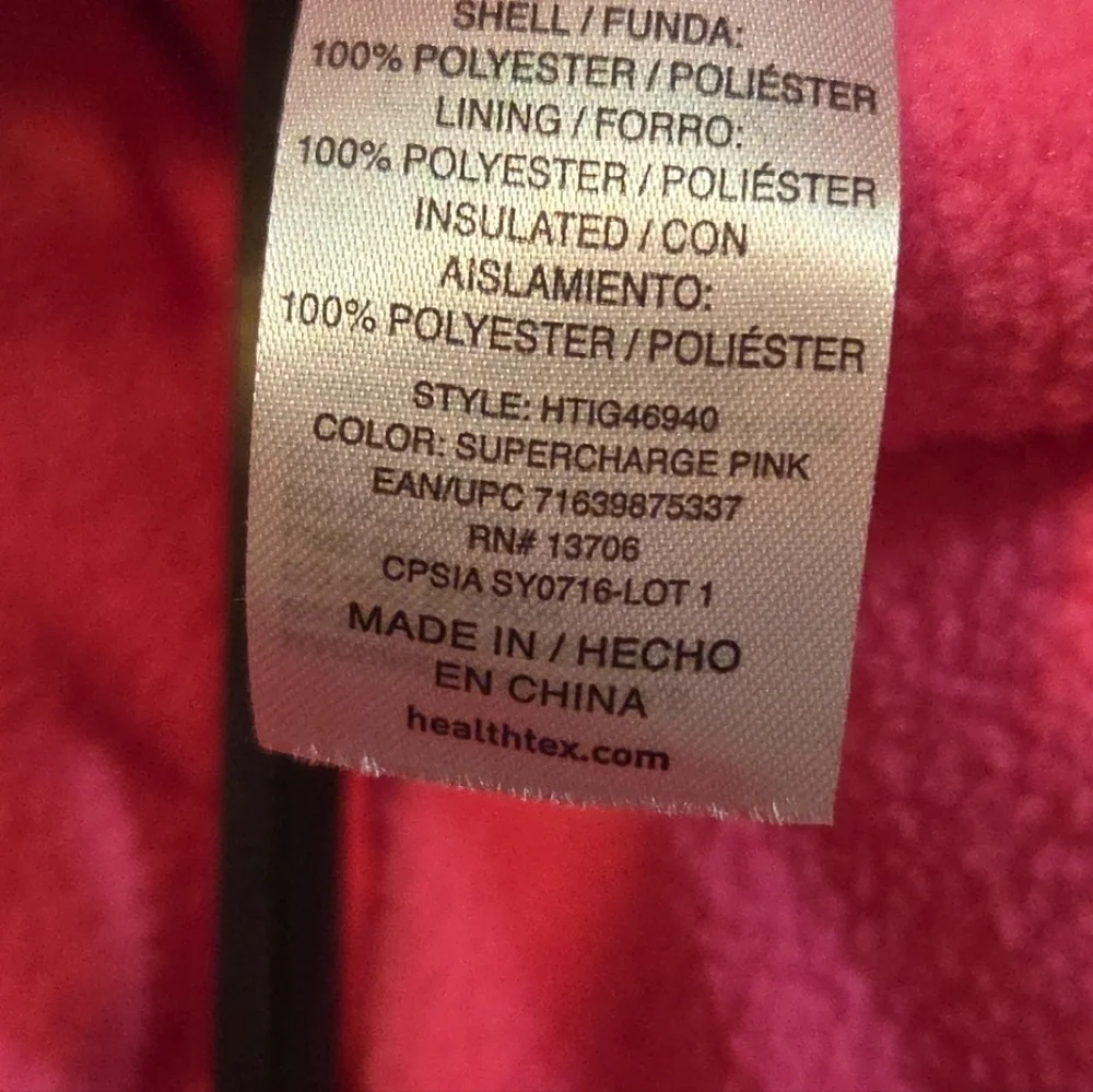 Healthtex Pink and Black Girls Snowsuit w/Removable Hood 12 Months